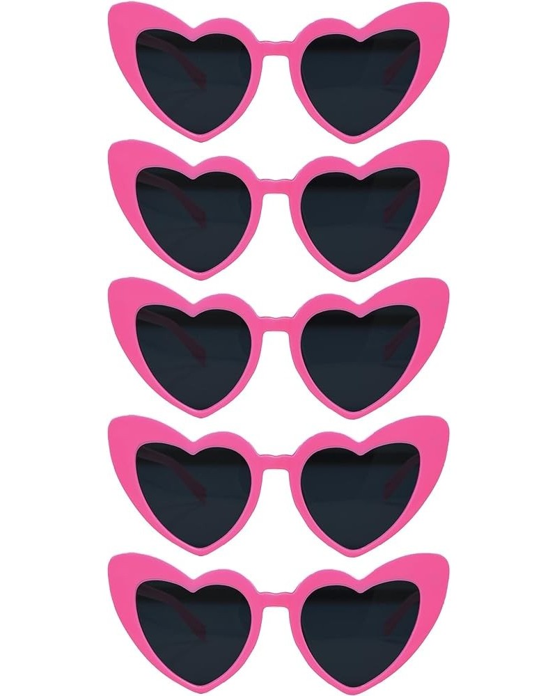 Sunglasses Women Heart Shaped Fashion Eyewear Bachelorette Party Favors Trendy Vintage Retro Love Bride 5 Pack - Candy Pink $...