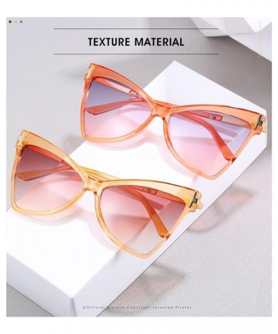 Cat Eye Fashion Triangle Sunglasses Men and Women Outdoor Sunshade Vacation (Color : E, Size : Medium) Medium D $19.01 Designer