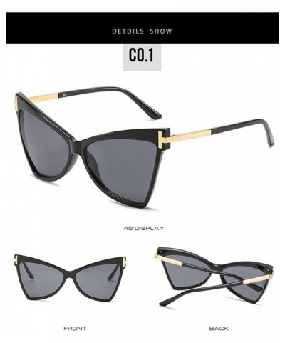 Cat Eye Fashion Triangle Sunglasses Men and Women Outdoor Sunshade Vacation (Color : E, Size : Medium) Medium D $19.01 Designer