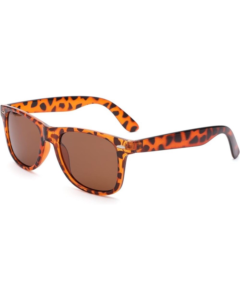 Classic Vintage Polarized Sunglasses UV Protection Brown Leopard Frame | Brown Lens $14.44 Square