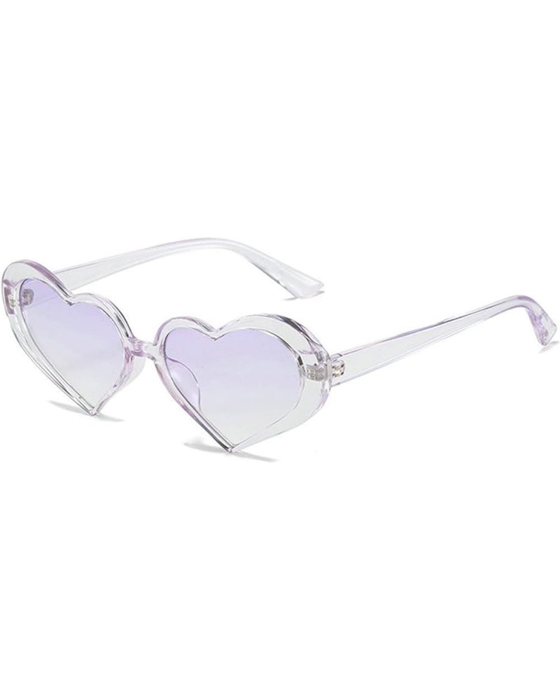 Fashion Heart Women Sunglasses Personality Transparent Pink Sun Shades Glasses 2022 Luxury Brand Eyeglasses UV400 Purple $9.3...