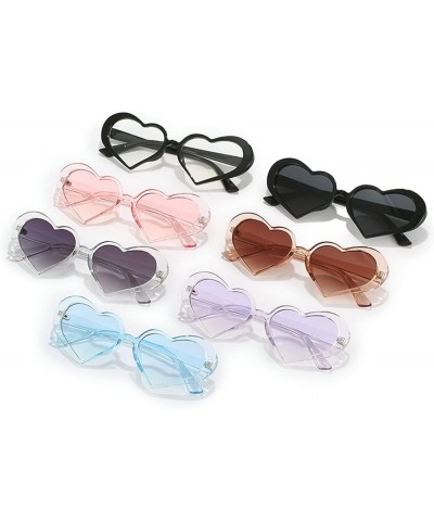 Fashion Heart Women Sunglasses Personality Transparent Pink Sun Shades Glasses 2022 Luxury Brand Eyeglasses UV400 Purple $9.3...