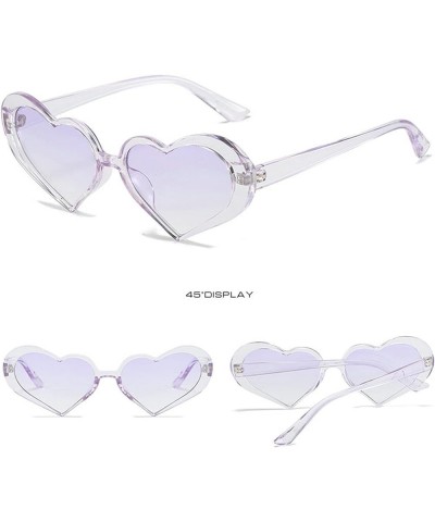 Fashion Heart Women Sunglasses Personality Transparent Pink Sun Shades Glasses 2022 Luxury Brand Eyeglasses UV400 Purple $9.3...