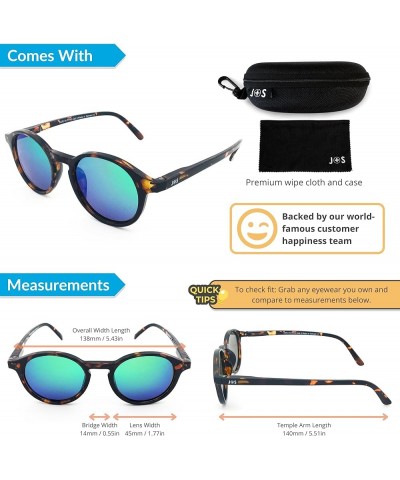 Hali Small Round Polarized Sunglasses for Women Men UV400 | Polycarbonate | Trendy Vintage Style (Black Frame/Black Lens) Hal...