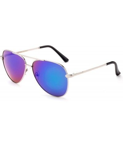 Yucca" - Oversized Fashion Sunglasses in Aviator Design for Men and Women Silver/Green Green $8.69 Aviator