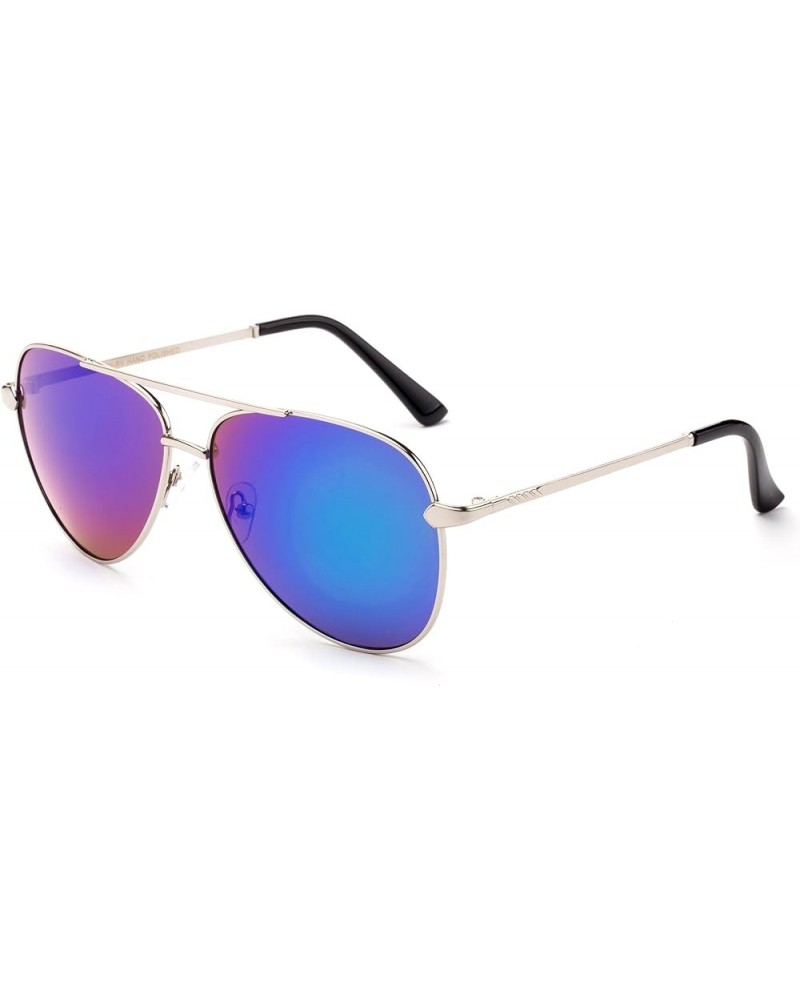 Yucca" - Oversized Fashion Sunglasses in Aviator Design for Men and Women Silver/Green Green $8.69 Aviator