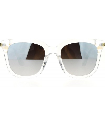 Womens Fashion Sunglasses Oversized Square Hipster Frame Mirror Lens Clear (Silver Mirror) $8.93 Oversized