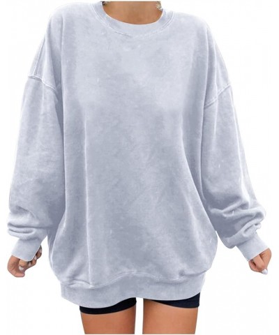 Womens Oversized Sweatshirt Cute Hoodies Fleece Crew Neck Pullover Sweaters Casual Comfy Fall Outfits Clothes 2023 Gray $14.8...