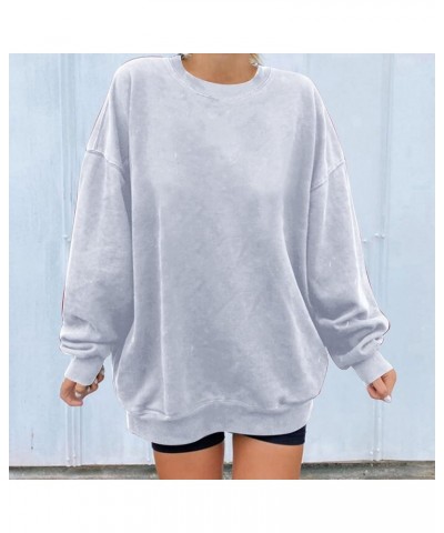 Womens Oversized Sweatshirt Cute Hoodies Fleece Crew Neck Pullover Sweaters Casual Comfy Fall Outfits Clothes 2023 Gray $14.8...