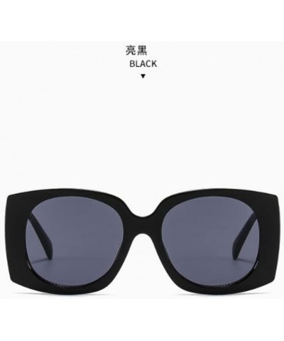 Plaid Wide Leg Glasses Square Large Frame UV Sunglasses Bright Black Gray $5.76 Rectangular