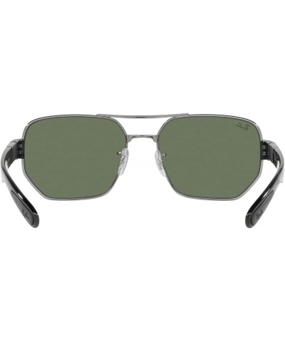 Rb3672 Rectangular Sunglasses Gunmetal/Dark Green $56.92 Rectangular