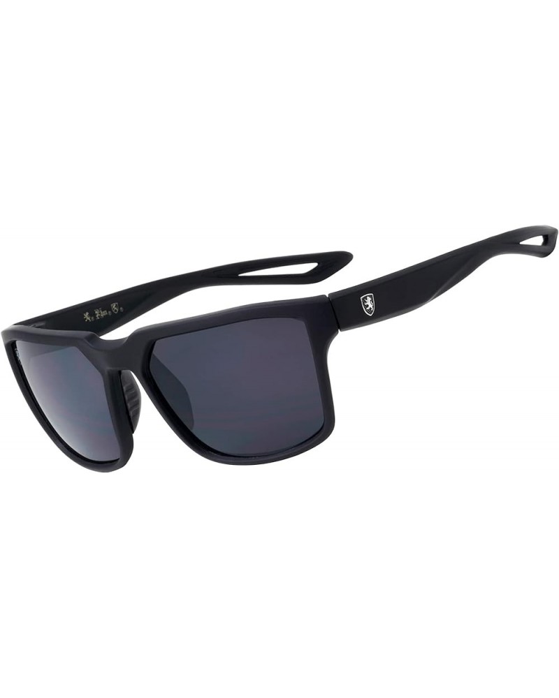 Impeller - Lightweight Men's Squared Sports Sunglasses UV 400 Protection Black Grey $11.98 Wayfarer