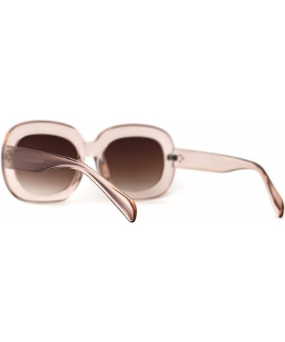 Womens Retro 1950s Mod Thick Rectangular Oval Sunglasses Peach Brown $9.15 Oval