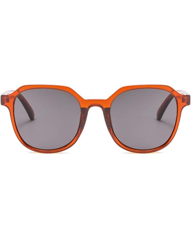 Unisex Sunglasses Retro Bright Black Grey Drive Holiday Round Non-Polarized UV400 Orange Grey $6.47 Round