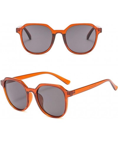 Unisex Sunglasses Retro Bright Black Grey Drive Holiday Round Non-Polarized UV400 Orange Grey $6.47 Round