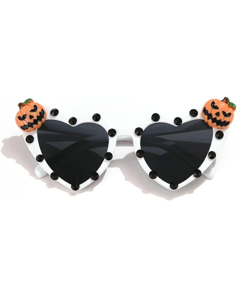 Heart shape Pumpkin Sunglasses for Women Party Cute Prom Halloween Glasses Fashion rhinestone Shades C2 $10.71 Designer