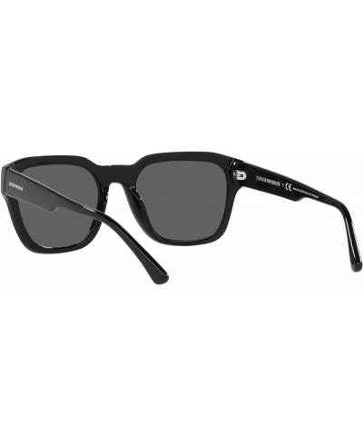 Men's Ea4175f Low Bridge Fit Square Sunglasses Shiny Black/Dark Grey $43.38 Square