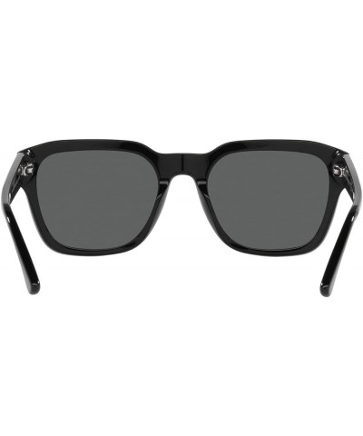 Men's Ea4175f Low Bridge Fit Square Sunglasses Shiny Black/Dark Grey $43.38 Square