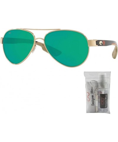 womens Loreto Pilot Sunglasses With Designer iWear Eyewear Kit 64 Rose Gold / Green Mirror 580g Glass Polarized $82.99 Pilot