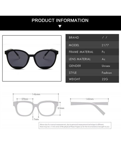 Fashion Round Frame Men and Women Sunglasses Outdoor Holiday Decorative Sunglasses (Color : F, Size : 1) 1 G $17.75 Designer