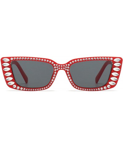 Trendy bling Diamond Sunglasses Women Fashion Luxury bling Rhinestone Square Sun Glasses Female Party Eyewear UV400 Red $9.88...