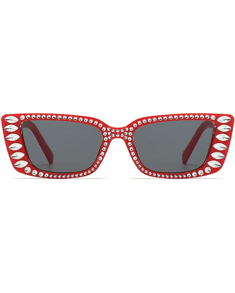 Trendy bling Diamond Sunglasses Women Fashion Luxury bling Rhinestone Square Sun Glasses Female Party Eyewear UV400 Red $9.88...