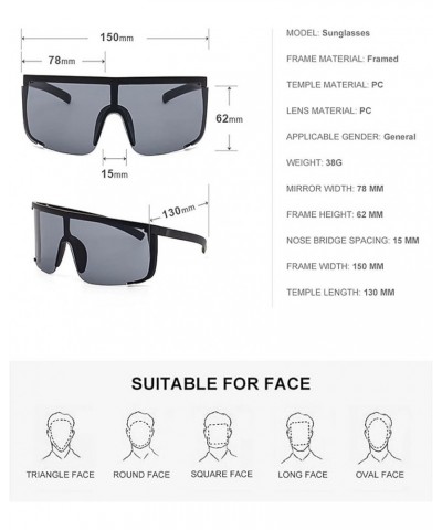 Oversized Lens Sunglasses Men and Women Street Shooting Vacation Sunshade Beach Driving Glasses (Color : A, Size : Medium) Me...