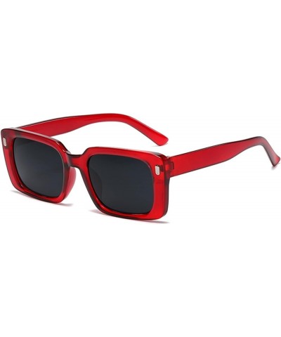 Square Frame Retro Men And Women Sunglasses Vacation Beach Trendy UV400 Sunglasses Gift E $16.93 Designer