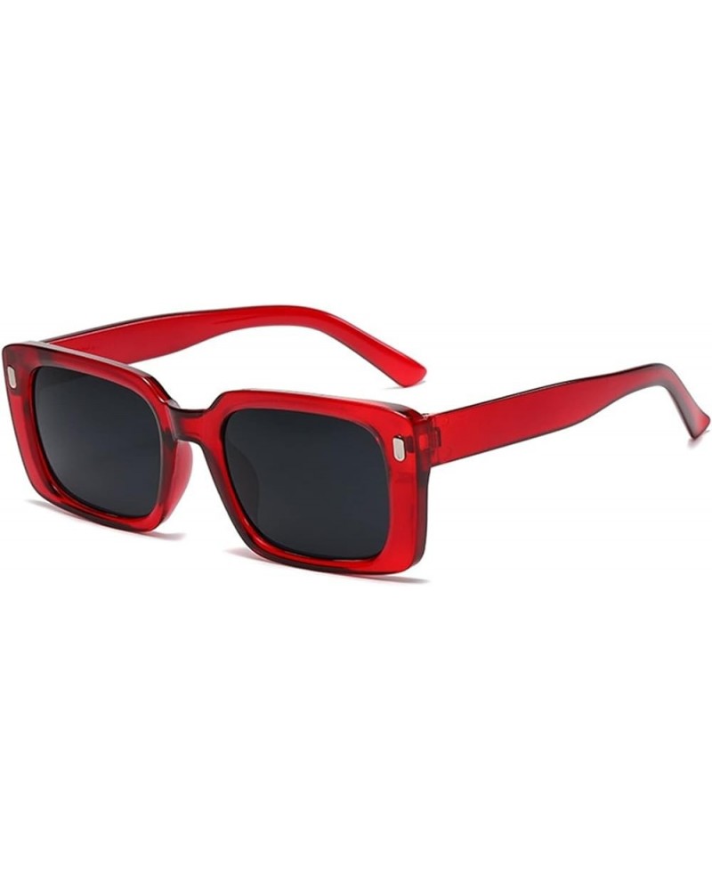 Square Frame Retro Men And Women Sunglasses Vacation Beach Trendy UV400 Sunglasses Gift E $16.93 Designer