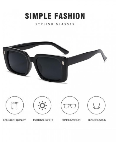 Square Frame Retro Men And Women Sunglasses Vacation Beach Trendy UV400 Sunglasses Gift E $16.93 Designer