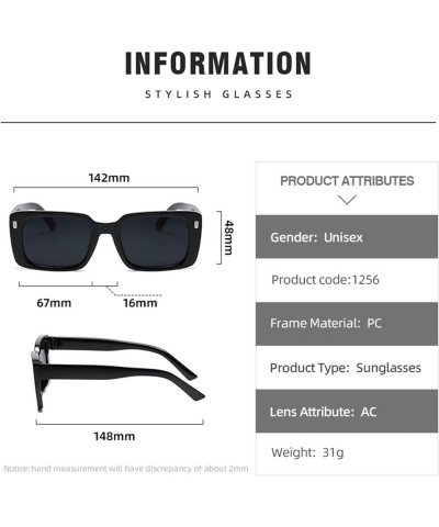 Square Frame Retro Men And Women Sunglasses Vacation Beach Trendy UV400 Sunglasses Gift E $16.93 Designer