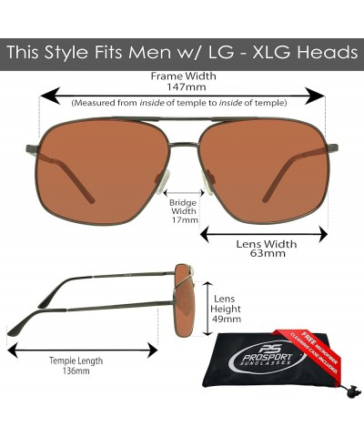 Aviator Big & Tall Sunglass Mens Oversize Extra Large & Wide Fit Polarized Available Atlas - Hd W/ Gunmetal Frame $12.23 Aviator