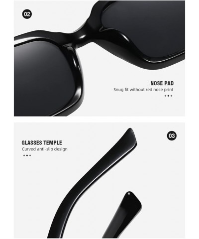 Square Frame Retro Men And Women Sunglasses Vacation Beach Trendy UV400 Sunglasses Gift E $16.93 Designer