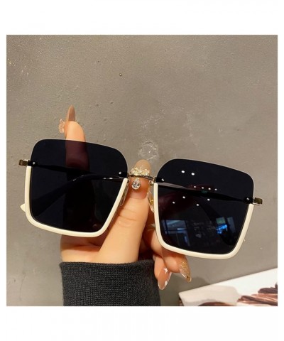 Retro Large Frame Square Sunglasses for Men and Women Outdoor Driving (Color : D, Size : 1) 1 F $17.39 Designer