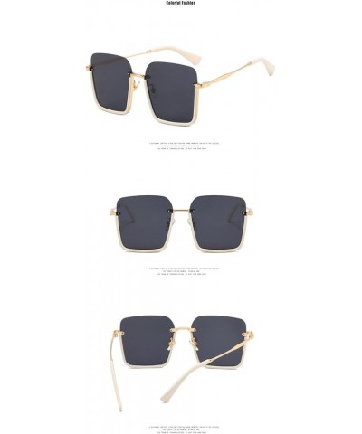 Retro Large Frame Square Sunglasses for Men and Women Outdoor Driving (Color : D, Size : 1) 1 F $17.39 Designer