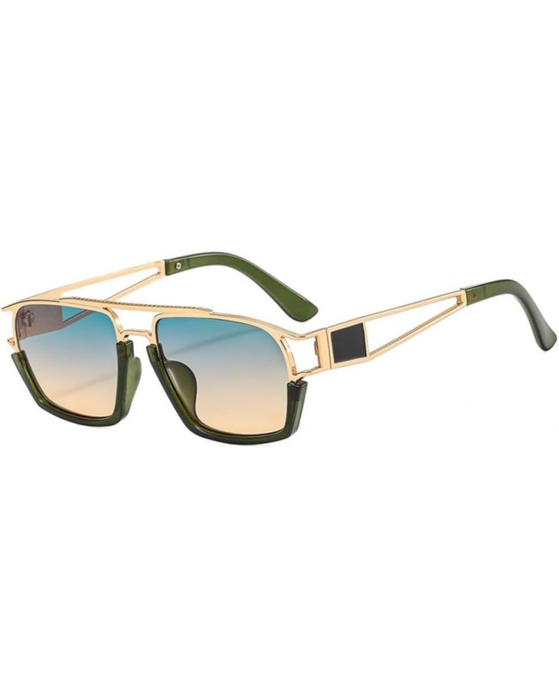 Vintage Punk Oversize Sunglasses for Men Retro Women Sun Glasses Gradient Alloy Frame UV400 Eyewear Male C6 Green Yellow $21....