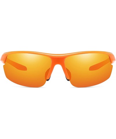 Sports Sunglasses for Men and Women Polarized Cycling Sunglasses 100% UV Blocking Orange Orange $13.64 Sport