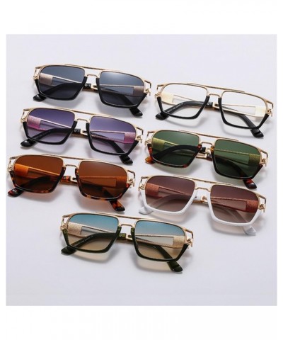 Vintage Punk Oversize Sunglasses for Men Retro Women Sun Glasses Gradient Alloy Frame UV400 Eyewear Male C6 Green Yellow $21....