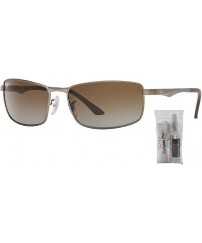 RB3498 Sunglasses For Men + BUNDLE with Designer iWear Eyewear Care Kit 40 Matte Gunmetal/Grey Brown Gradient Polarized $84.9...