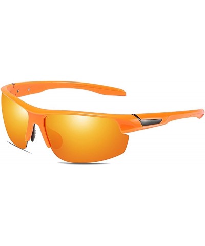 Sports Sunglasses for Men and Women Polarized Cycling Sunglasses 100% UV Blocking Orange Orange $13.64 Sport