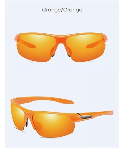 Sports Sunglasses for Men and Women Polarized Cycling Sunglasses 100% UV Blocking Orange Orange $13.64 Sport