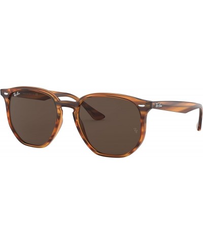 Rb4306 Hexagonal Sunglasses Striped Red Havana/Dark Brown $48.79 Wayfarer