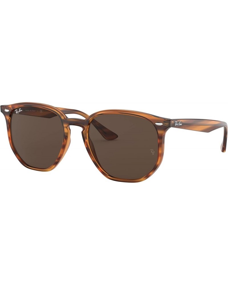 Rb4306 Hexagonal Sunglasses Striped Red Havana/Dark Brown $48.79 Wayfarer