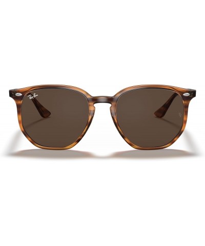 Rb4306 Hexagonal Sunglasses Striped Red Havana/Dark Brown $48.79 Wayfarer