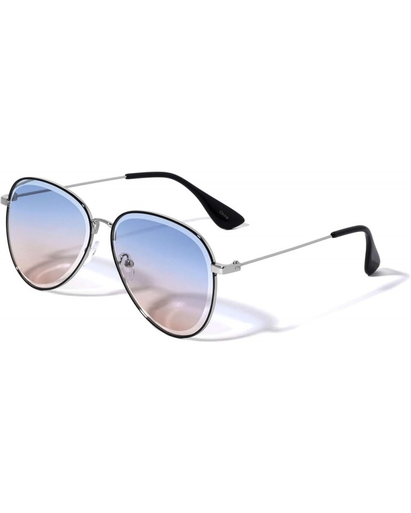 Burbank Diamond Edge Cut Lens Aviator Sunglasses Blue Brown $9.95 Aviator