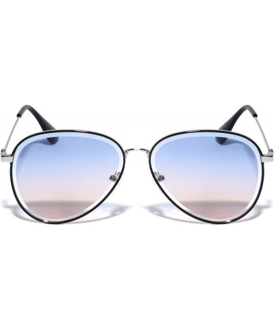 Burbank Diamond Edge Cut Lens Aviator Sunglasses Blue Brown $9.95 Aviator