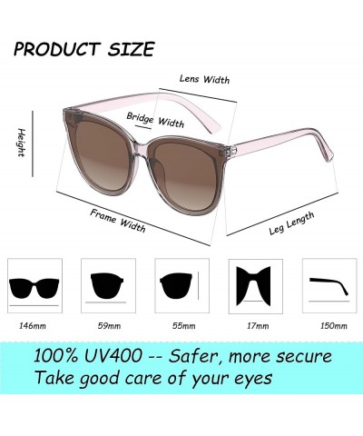 Trendy Classic Oversized Round Sunglasses For Women Men Retro Lage Frame Shades Vintage Cat Eyes Sun Glasses Clear/Brown $10....