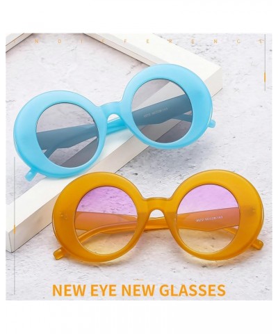 Trendy Oversized Round Sunglasses for Women Irregular hip hop Large Big Style Fashion Shades with UV Protection Blue $10.47 O...