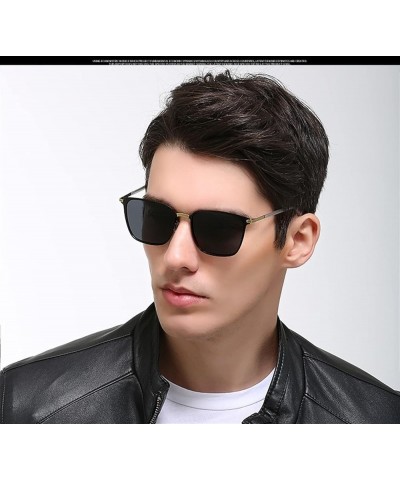 Men's Box Polarized Sunglasses Metal Driver Sun Shading Sunglasses (Color : C, Size : Medium) Medium B $20.89 Designer