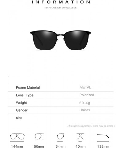 Men's Box Polarized Sunglasses Metal Driver Sun Shading Sunglasses (Color : C, Size : Medium) Medium B $20.89 Designer